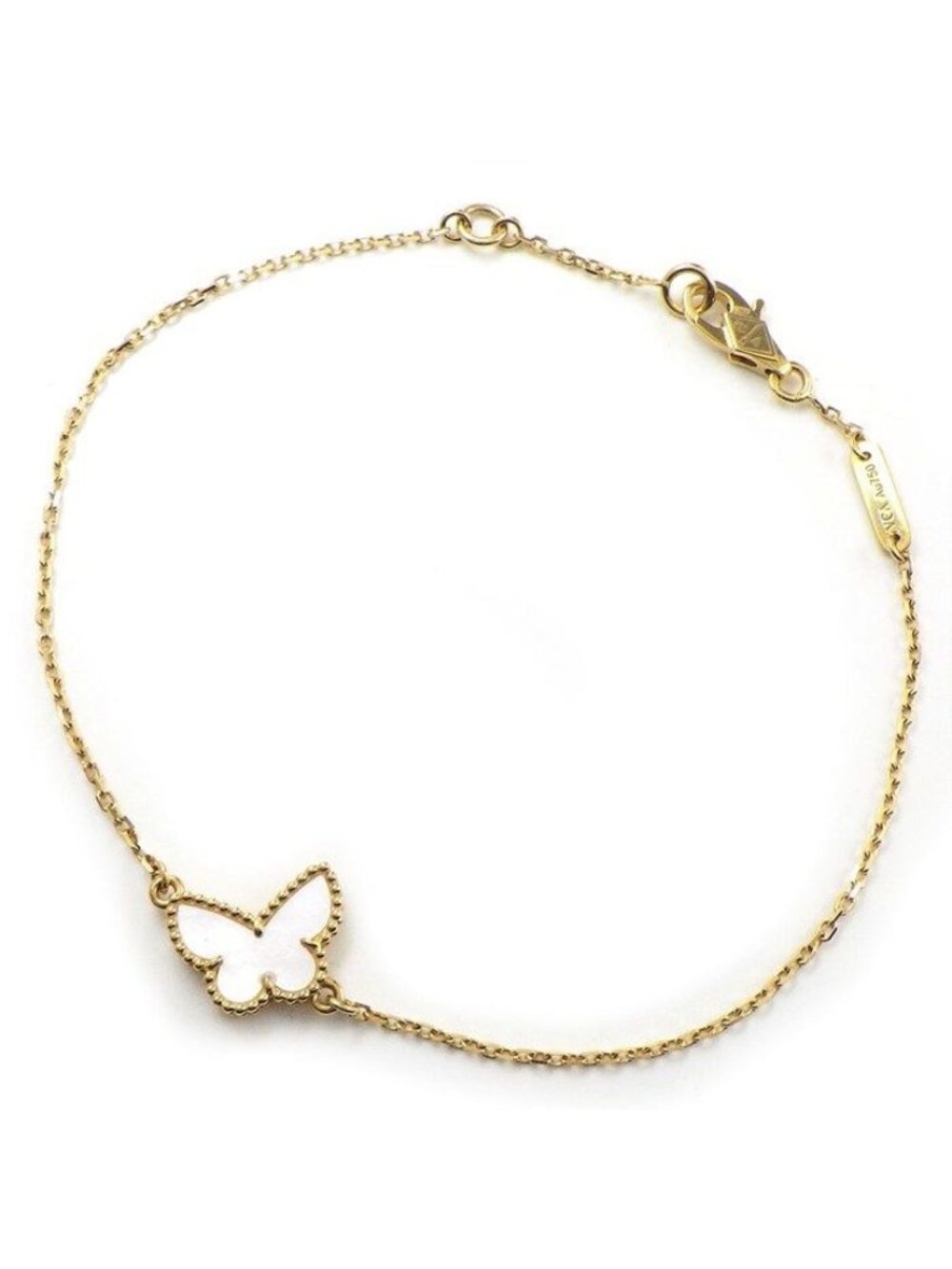 Van Cleef & Arpels Bracelet Sweet Alhambra Papillon White Shell 18k Yellow Gold